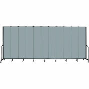 Screenflex 11 Panel Portable Room Divider, 8'H x 20'5"W, Fabric Color: Grey Stone