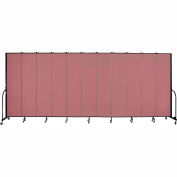 Screenflex 11 Panel Portable Room Divider, 8'H x 20'5"L, Fabric Color: Mauve