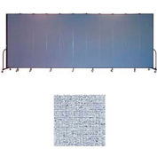 Screenflex 11 Panel Portable Room Divider, 8'H x 20'5"W, Vinyl Color: Blue Tide