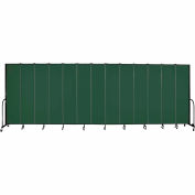 Screenflex 13 Panel Portable Room Divider, 8'H x 24'1"W, Fabric Color: Mallard