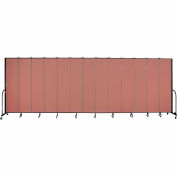 Screenflex 13 Panel Portable Room Divider, 8'H x 24'1"L, Fabric Color: Cranberry