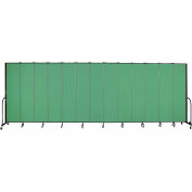 Screenflex 13 Panel Portable Room Divider, 8'H x 24'1"W, Fabric Color: Sea Green