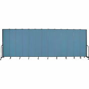 Screenflex 13 Panel Portable Room Divider, 8'H x 24'1"W, Fabric Color: Blue