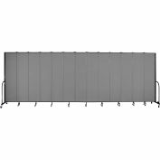 Screenflex 13 Panel Portable Room Divider, 8'H x 24'1"W, Fabric Color: Grey