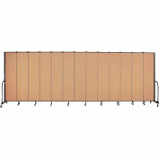 Screenflex 13 Panel Portable Room Divider, 8'H x 24'1"W, Fabric Color: Wheat