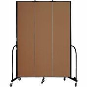 Screenflex 3 Panel Portable Room Divider, 8'H x 5'9"W, Fabric Color: Walnut