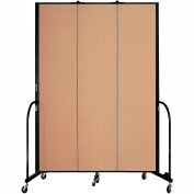 Screenflex 3 Panel Portable Room Divider, 8'H x 5'9"W, Fabric Color: Desert