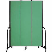 Screenflex 3 Panel Portable Room Divider, 8'H x 5'9"W, Fabric Color: Sea Green