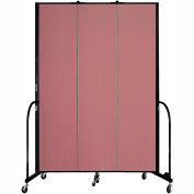 Screenflex 3 Panel Portable Room Divider, 8'H x 5'9"L, Fabric Color: Mauve