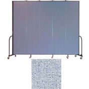 Screenflex 5 Panel Portable Room Divider, 8'H x 9'5"W, Vinyl Color: Blue Tide