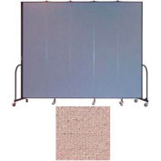 Screenflex 5 Panel Portable Room Divider, 8'H x 9'5"L, Vinyl Color: Raspberry Mist