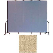 Screenflex 5 Panel Portable Room Divider, 8'H x 9'5"L, Vinyl Color: Sandalwood