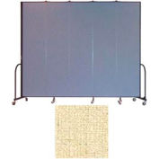Screenflex 5 Panel Portable Room Divider, 8'H x 9'5"W, Vinyl Color: Hazelnut