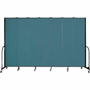 Screenflex 7 Panel Portable Room Divider, 8'H x 13'1"L, Fabric Color: Lake