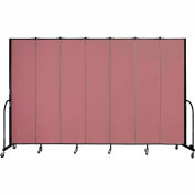 Screenflex 7 Panel Portable Room Divider, 8'H x 13'1"L, Fabric Color: Rose