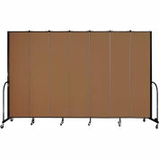 Screenflex 7 Panel Portable Room Divider, 8'H x 13'1"W, Fabric Color: Walnut