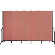 Screenflex 7 Panel Portable Room Divider, 8'H x 13'1"L, Fabric Color: Cranberry