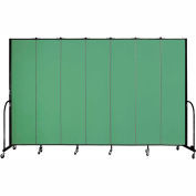 Screenflex 7 Panel Portable Room Divider, 8'H x 13'1"W, Fabric Color: Sea Green