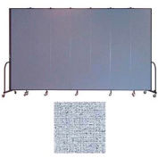 Screenflex 7 Panel Portable Room Divider, 8'H x 13'1"W, Vinyl Color: Blue Tide