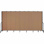 Screenflex 9 Panel Portable Room Divider, 8'H x 16'9"W, Fabric Color: Beech