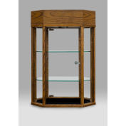 New World Octagon Counter Display W/Light 6801NW, Medium Oak, 20.5"L X 14.5"W