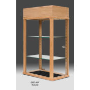 New World Rectangular Counter Display W/Light 6805NW, Medium Oak, 18"L X 11"W