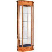 Octagon Tower Display W/Crown Molding 6811VML, Medium Oak, 24"L X 17"W