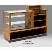5' Combo New World Full Vision Case 6839NW, Medium Oak, 60"L X 22"W