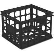 Sterilite Storage Crate 16929006 - Black 15-1/4"L x 13-3/4"W x 10-1/2"H - Pkg Qty 6
