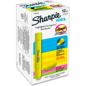 Sharpie® Accent Gel Highlighter, Smear Block, Fluorescent Yellow Ink - Pkg Qty 12