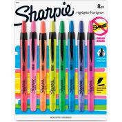 Sharpie® Accent Retractable Highlighter, Narrow Chisel Tip, Assorted Ink, 8/Set