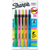 Sharpie® Accent Retractable Highlighter, Narrow Chisel Tip, Assorted Ink, 5/Set