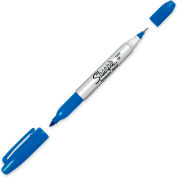 Sharpie® Twin-Tip Permanent Marker, Fine/Ultra Point, Blue Ink - Pkg Qty 12