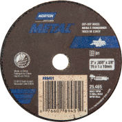 Norton 07660789451 Metal Small Diameter Cut-Off Wheel 3" x .035" x 3/8" 60 Grit Alum. Oxide Type 1 - Pkg Qty 25
