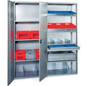 R3000 Steel Shelving W/Six Shelves, 85"H Starter Unit, Wire Mesh Side Panels W/Cross Brace, Closed