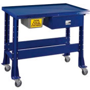 Shure Portable Standard Teardown or Fluid Containment Bench, 48"W x 32"D x 29-40"H, St. Louis Blue