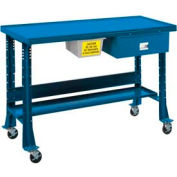 Shure Portable Oversized Teardown or Fluid Containment Bench, 60"W x 32"D, Blue
