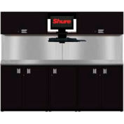 Shuretech Workbench System w/ 5 Doors, 96"W x 29"D x 80"H, Gloss Black