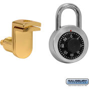Combo Padlock with Door Gold Finish Hasp 11120 - for Solid Oak Executive Wood Locker Door
