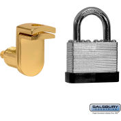 Key Padlock with Door Gold Finish Hasp 11125 - for Solid Oak Executive Wood Locker Door