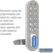 Electronic Lock 11190 - for Solid Oak Executive Wood Locker Door, Silver