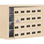 Cell Phone Locker with Access Panel 19148-20SSC - Surface Mounted, Combo Locks 20 A Doors, Sandstone