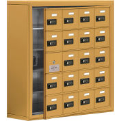 Cell Phone Locker with Access Panel 19158-20GSC - Surface Mounted, Combo Locks, 20 A Doors, Gold