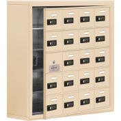 Cell Phone Locker with Access Panel 19158-20SSC - Surface Mounted, Combo Locks 20 A Doors, Sandstone