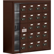 Cell Phone Locker with Access Panel 19158-20ZSC - Surface Mounted, Combo Locks, 20 A Doors, Bronze