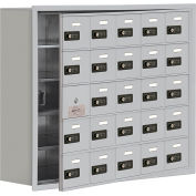 Cell Phone Locker with Access Panel 19158-25ARC - Recessed Mounted, Combo Locks 25 A Doors, Aluminum
