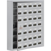 Cell Phone Locker with Access Panel 19175-35ASC - Surface Mounted, Combo Locks, 35 A Doors, Aluminum