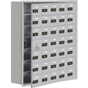Cell Phone Locker with Access Panel 19178-35ARC - Recessed Mounted, Combo Locks 35 A Doors, Aluminum