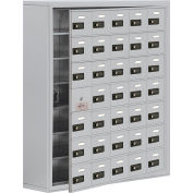 Cell Phone Locker with Access Panel 19178-35ASC - Surface Mounted, Combo Locks, 35 A Doors, Aluminum