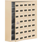 Cell Phone Locker with Access Panel 19178-35SSC - Surface Mounted, Combo Locks 35 A Doors, Sandstone